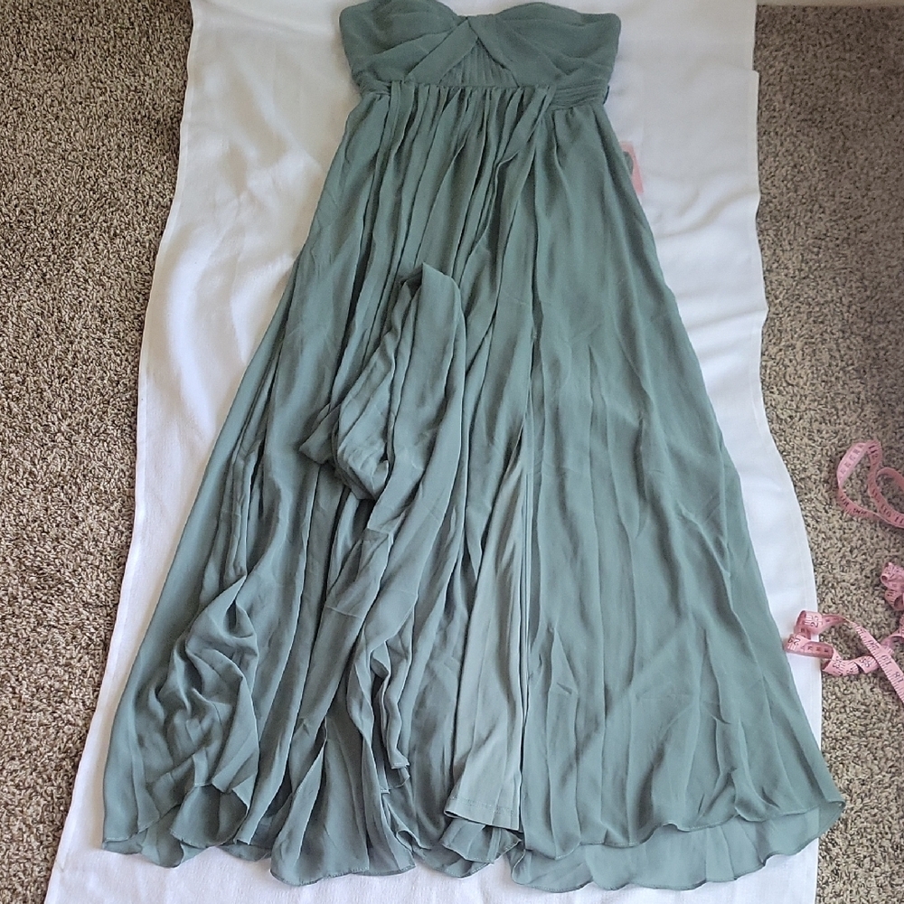 Birdy Grey Strapless Dress in Soft Green